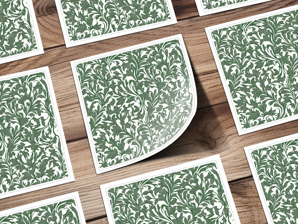Willow Branches William Morris Seamless Vines Background Dark Green Vines Digital - Moore and Mountain