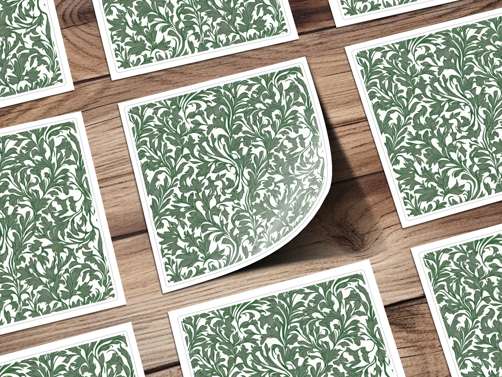 Willow Branches William Morris Seamless Vines Background Dark Green Vines Digital - Moore and Mountain