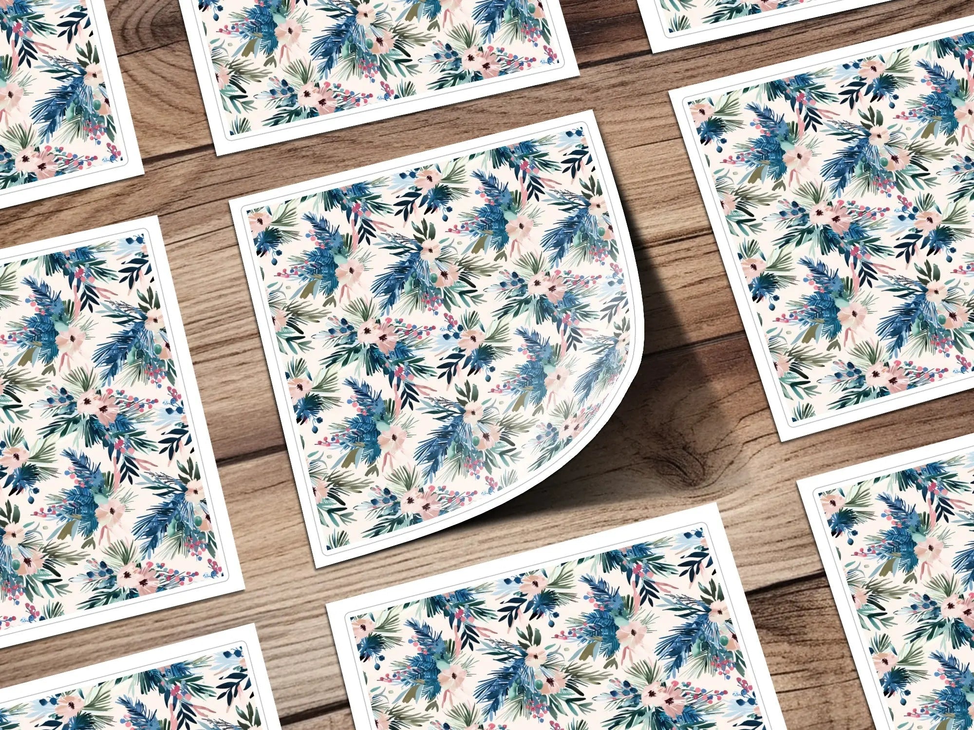 Winter Floral Digital Pattern, Christmas Blooms Seamless Design, Holiday Flower Repeat Pattern, Cozy Winter Digital Download, Scrapbooking - Moore and Mountain