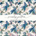 Winter Floral Digital Pattern, Christmas Blooms Seamless Design, Holiday Flower Repeat Pattern, Cozy Winter Digital Download, Scrapbooking - Moore and Mountain