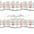 Winter Village Seamless Pattern Digital Paper, Holiday Townscape, Christmas Cottage Print, 12x12 JPEG Files, Digital Download - Moore and Mountain