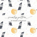 Wolf Moon Digital Paper, Seamless Pattern, JPEG, Wolf Howling, Moon, Animal Print, Fabric Design, Scrapbooking, Digital Download - Moore and Mountain