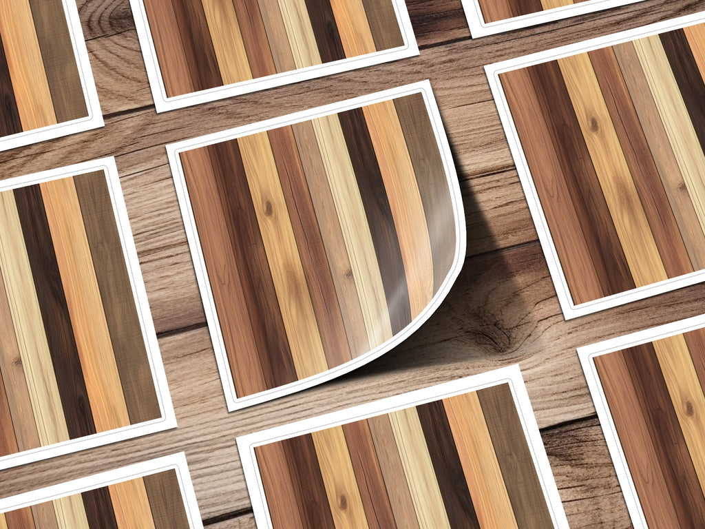Multicolored Wood Panel Pattern Decorative Stickers