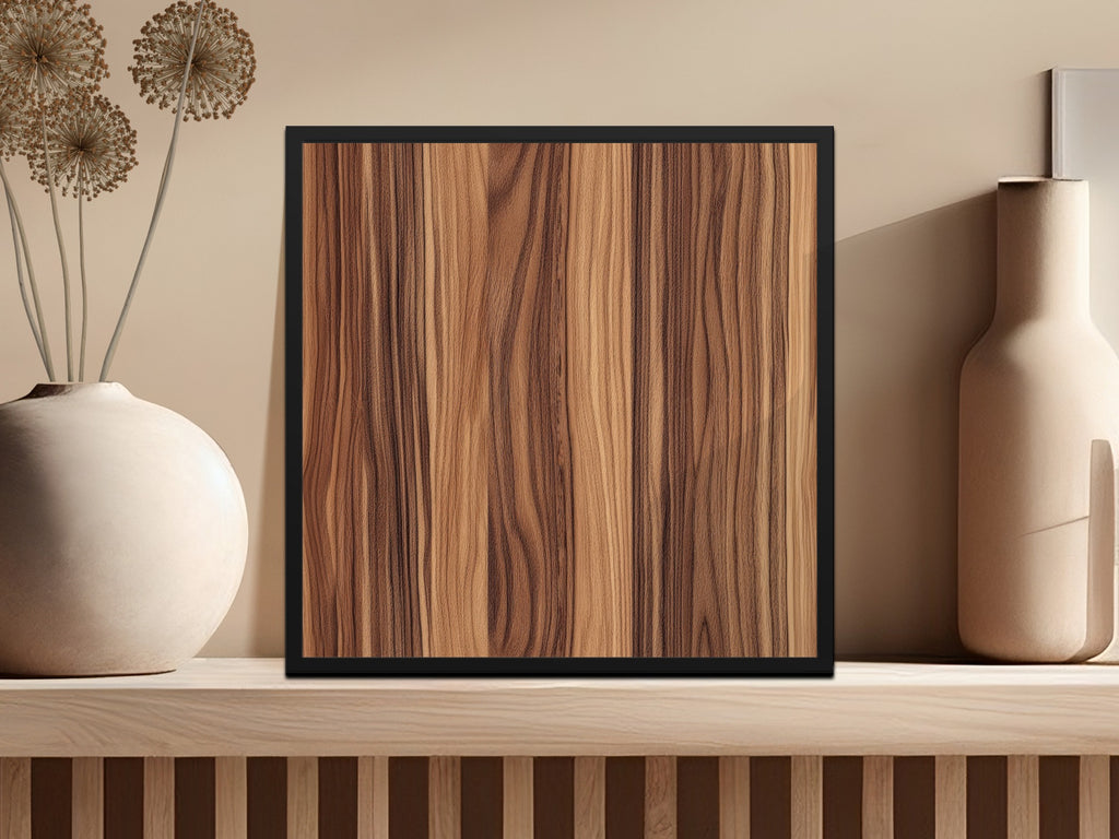 Abstract Wood Grain Pattern with Black Frame Wall Art