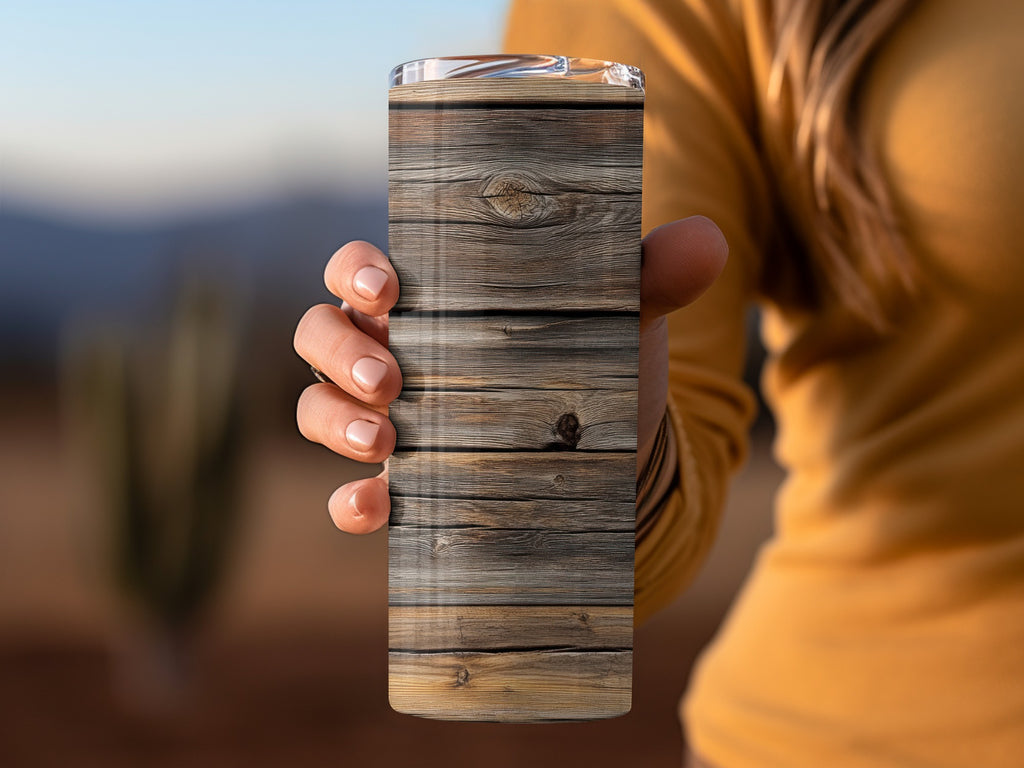 Rustic Wooden Texture Travel Mug for Coffee Lovers
