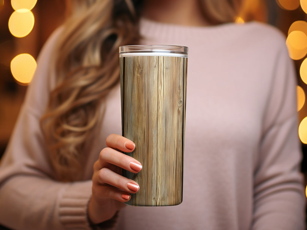 Rustic Wooden Design Insulated Travel Tumbler Cup