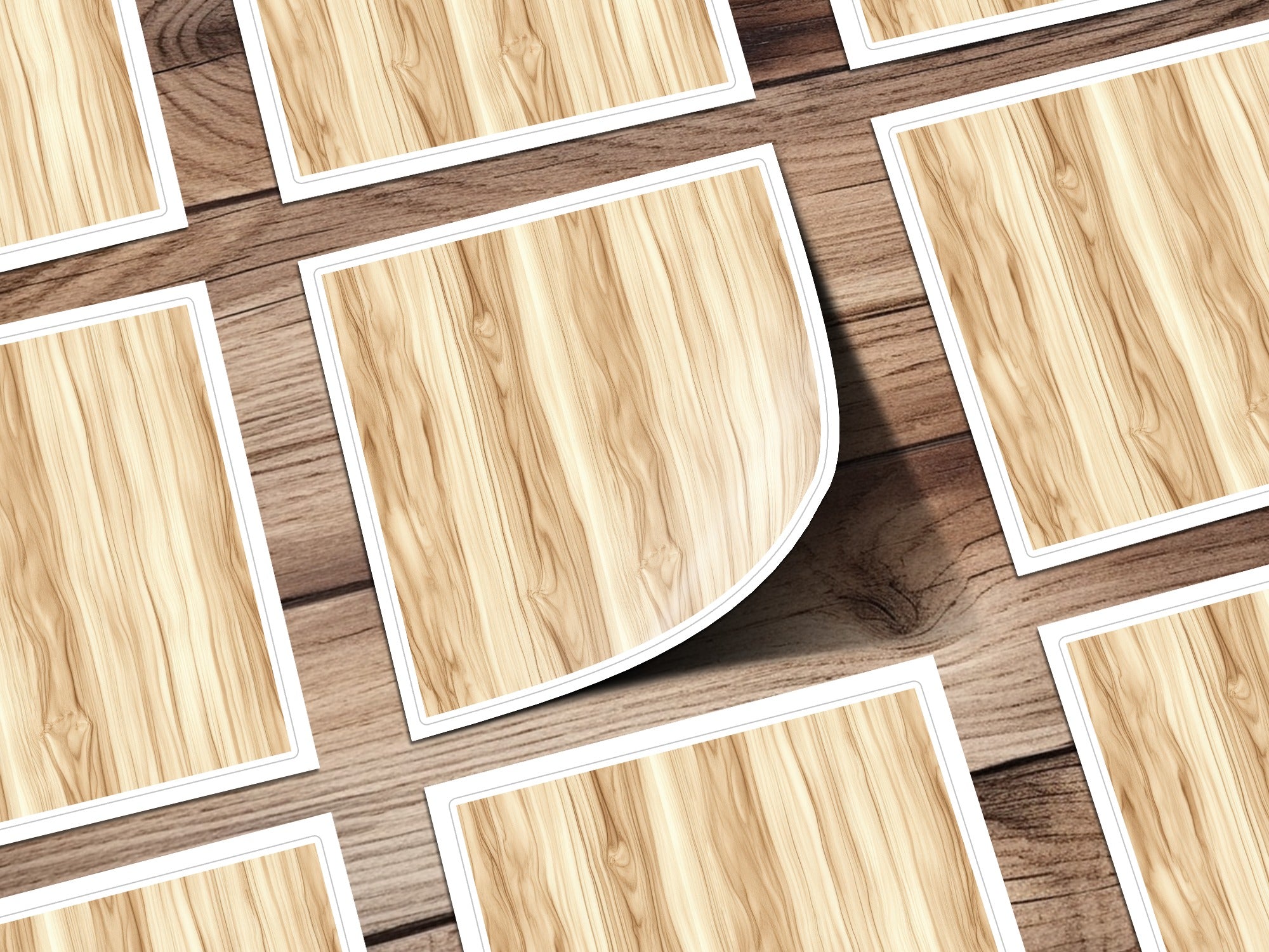 Natural Wood Pattern Square Tiles for Home Decor