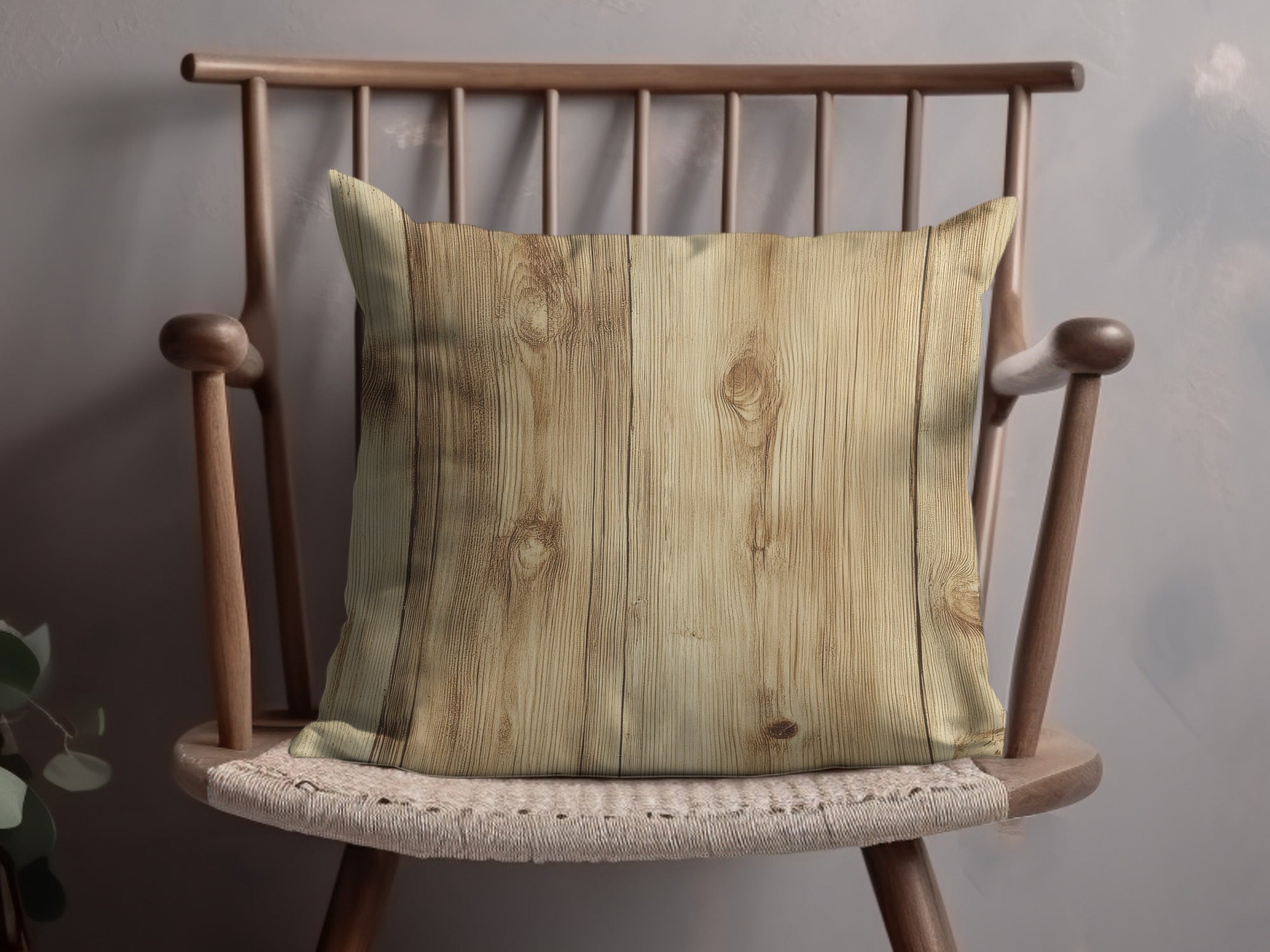 Rustic Wooden Plank Design Throw Pillow for Home Decor