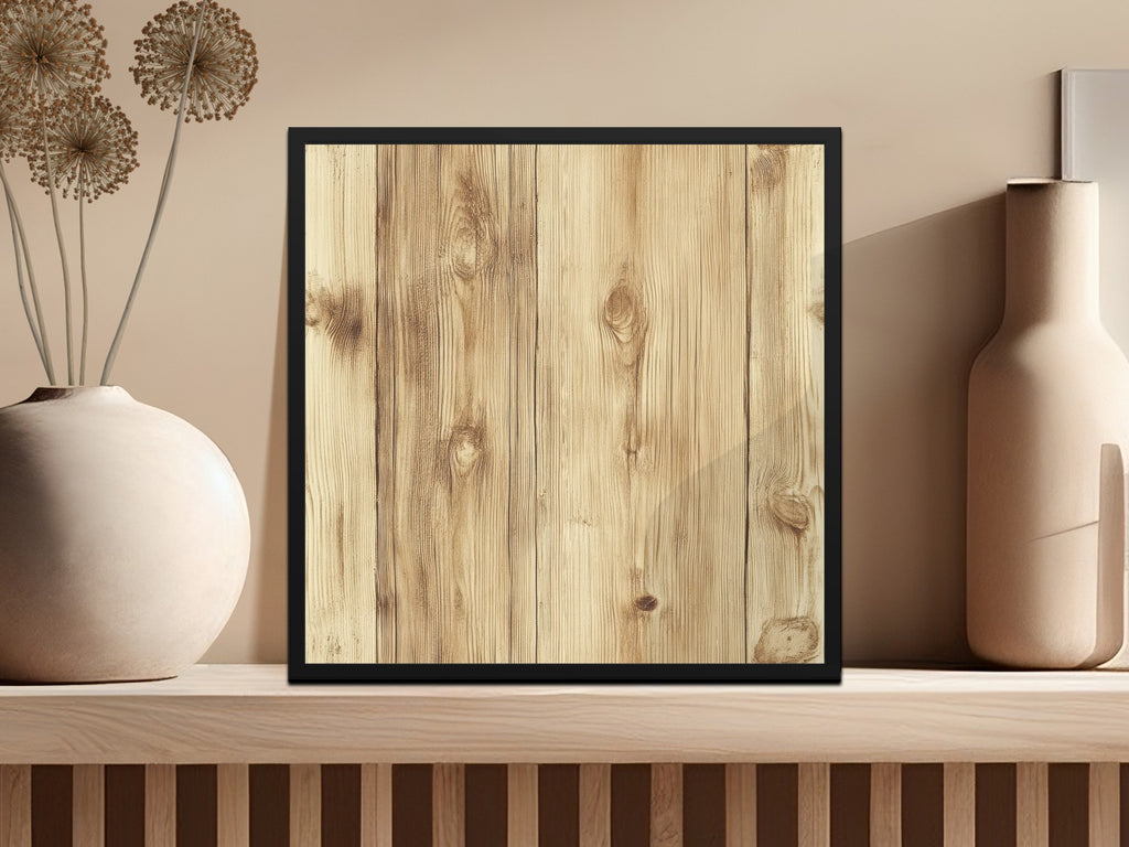Rustic Wooden Plank Pattern Framed Art Decor Print