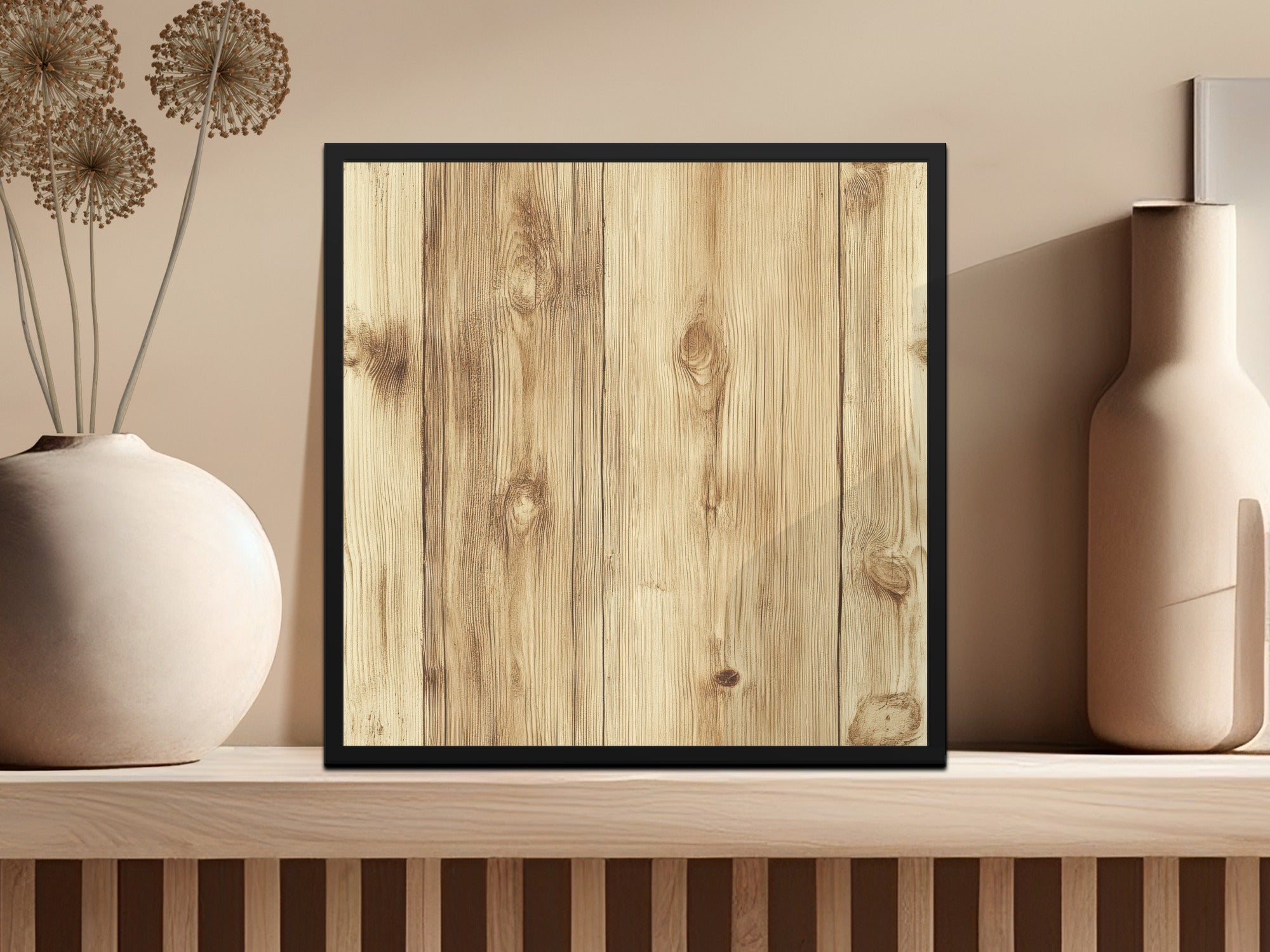 Rustic Wooden Plank Pattern Framed Art Decor Print