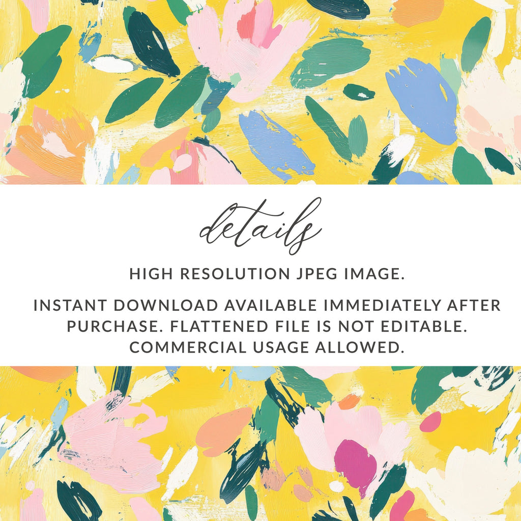 Yellow Abstract Floral Seamless Pattern, Acrylic Painting Digital Paper, Modern Gouache Painted Fabric Design, Fine Art Floral Texture - Moore and Mountain