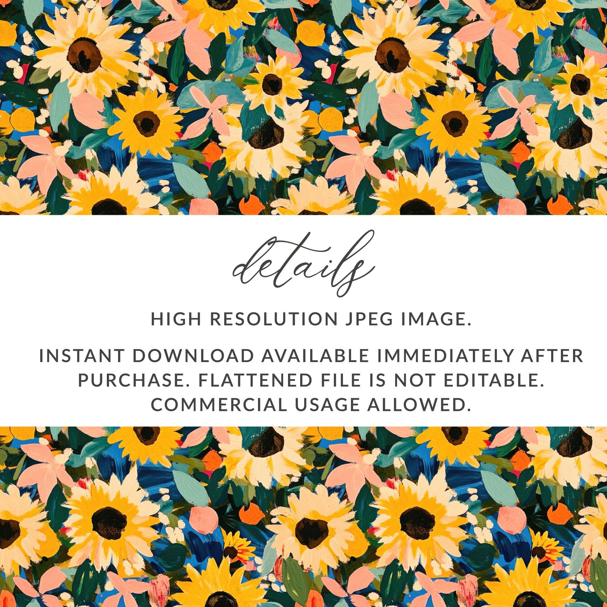 Sunflower and Floral Digital Design High Resolution Image
