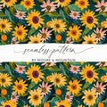 Seamless Pattern with Vibrant Floral Design for Crafts