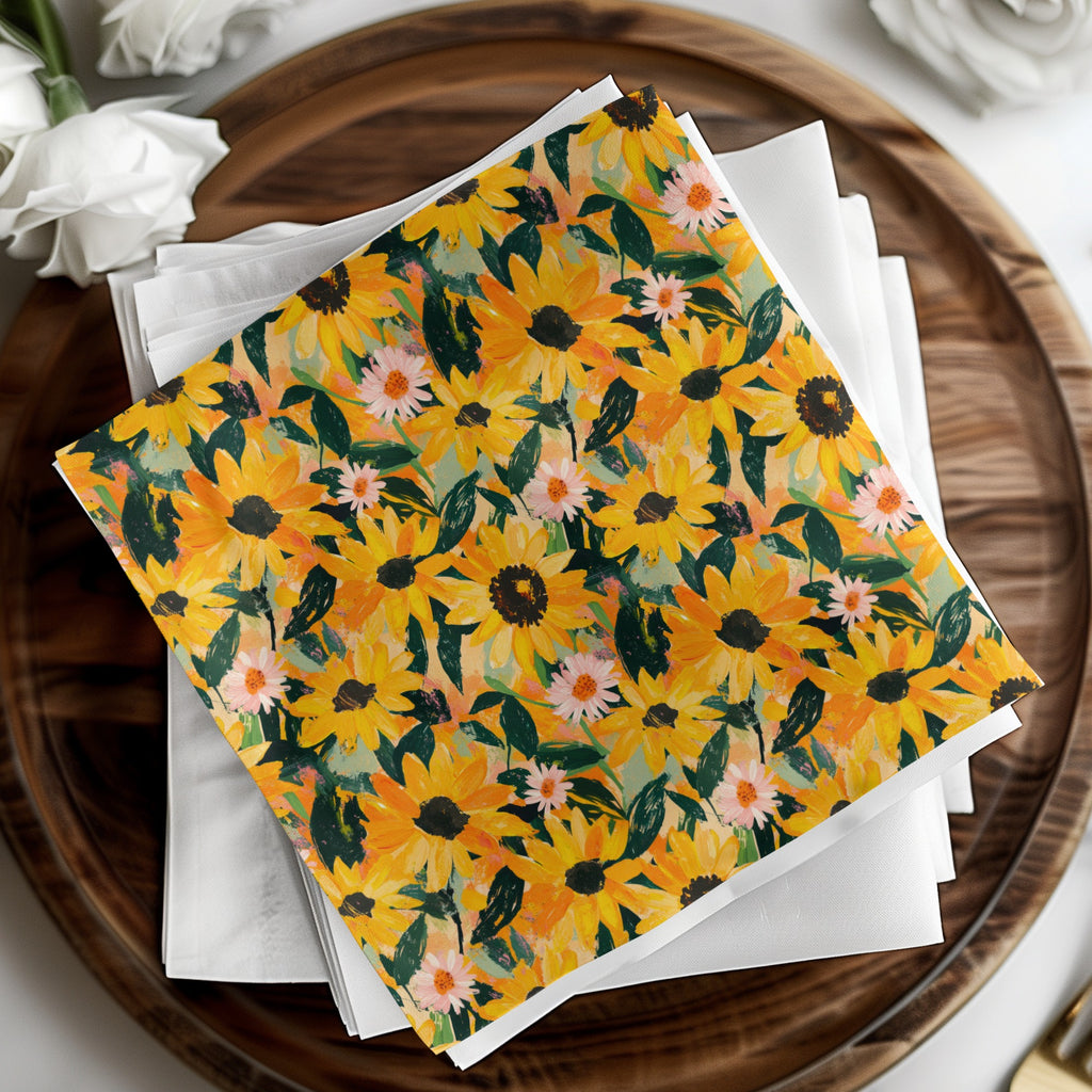 Colorful Sunflower Blossom Decorative Napkins product