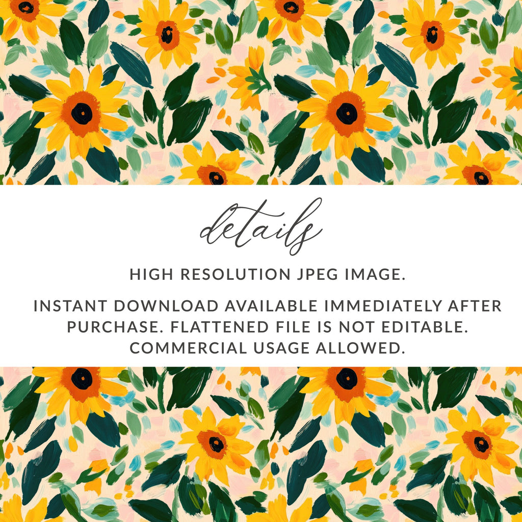 High Resolution Sunflower Pattern Digital Download Image