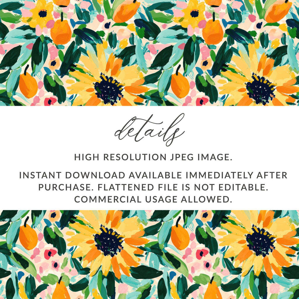 Colorful Sunflower and Leaf Digital Download Image File