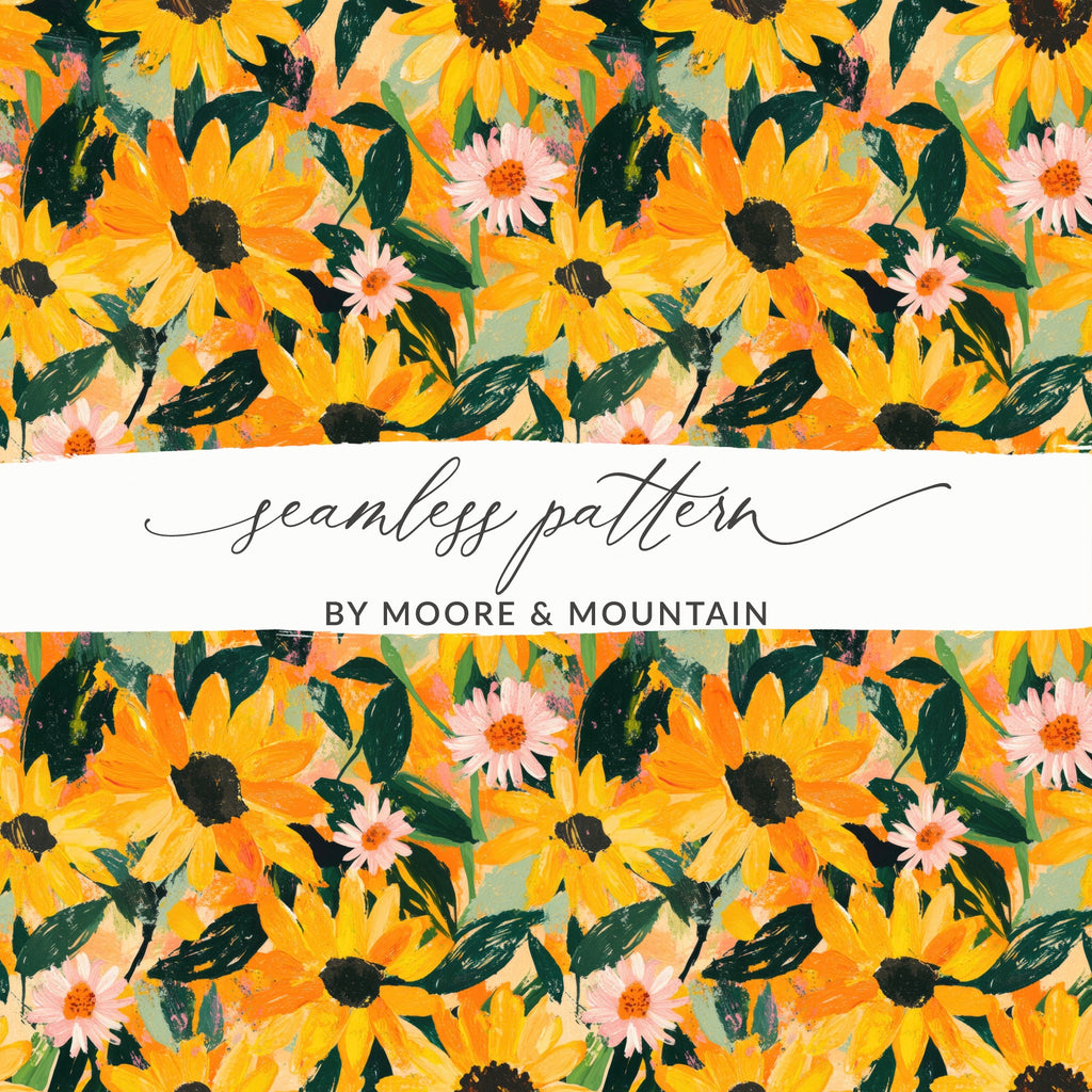 Vibrant Sunflower and Floral Seamless Pattern Design