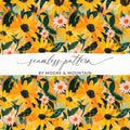 Vibrant Sunflower and Floral Seamless Pattern Design