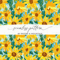 Bright Yellow Sunflower Seamless Pattern by Moore & Mountain