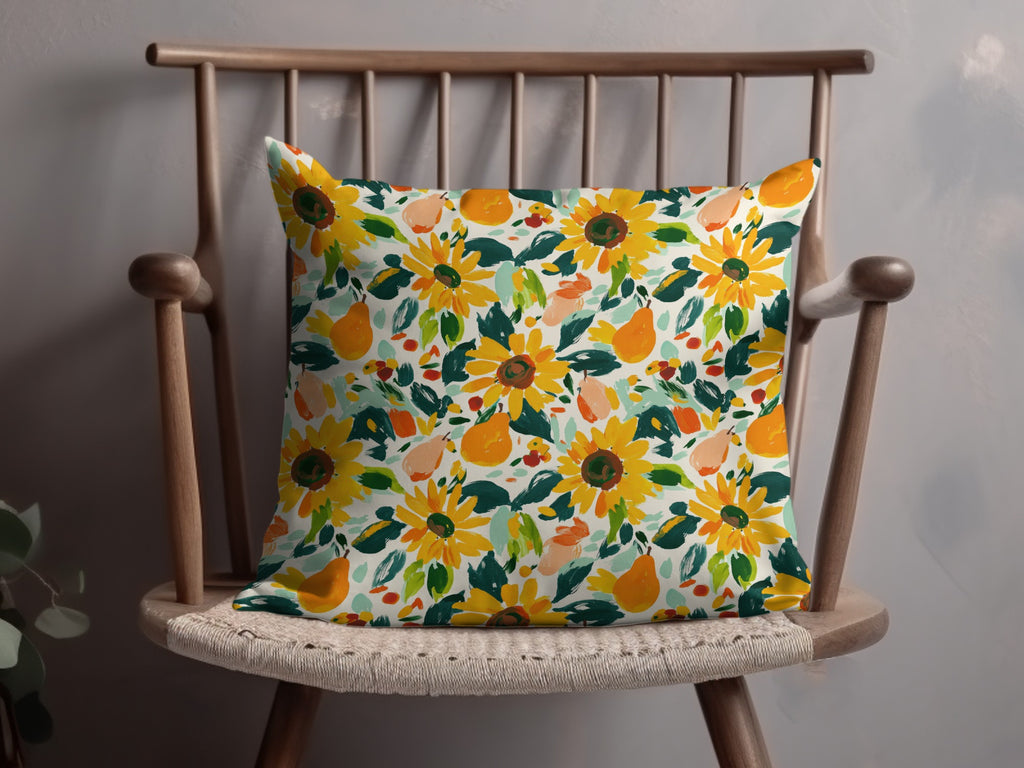 Sunflower and Fruit Pattern Decorative Pillow Product