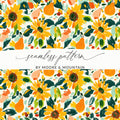 Vibrant Floral and Pear Seamless Pattern Design