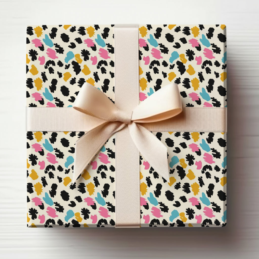 Colorful Abstract Leopard Print Decorative Gift Wrap