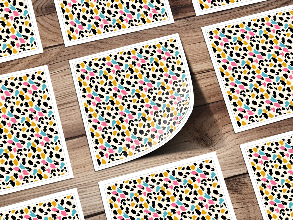Colorful Abstract Leopard Print Sticker Sheet Product