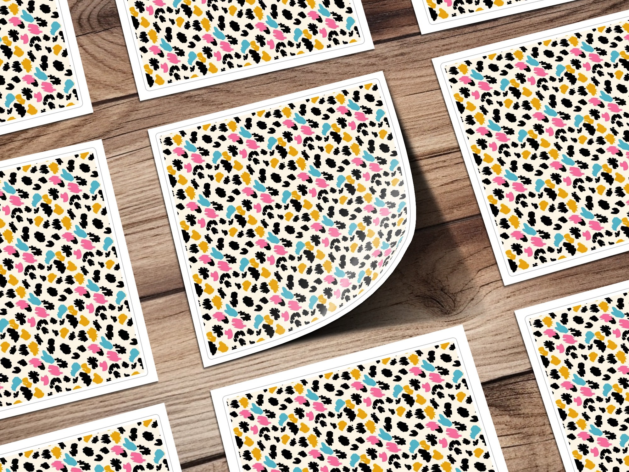 Colorful Abstract Leopard Print Sticker Sheet Product