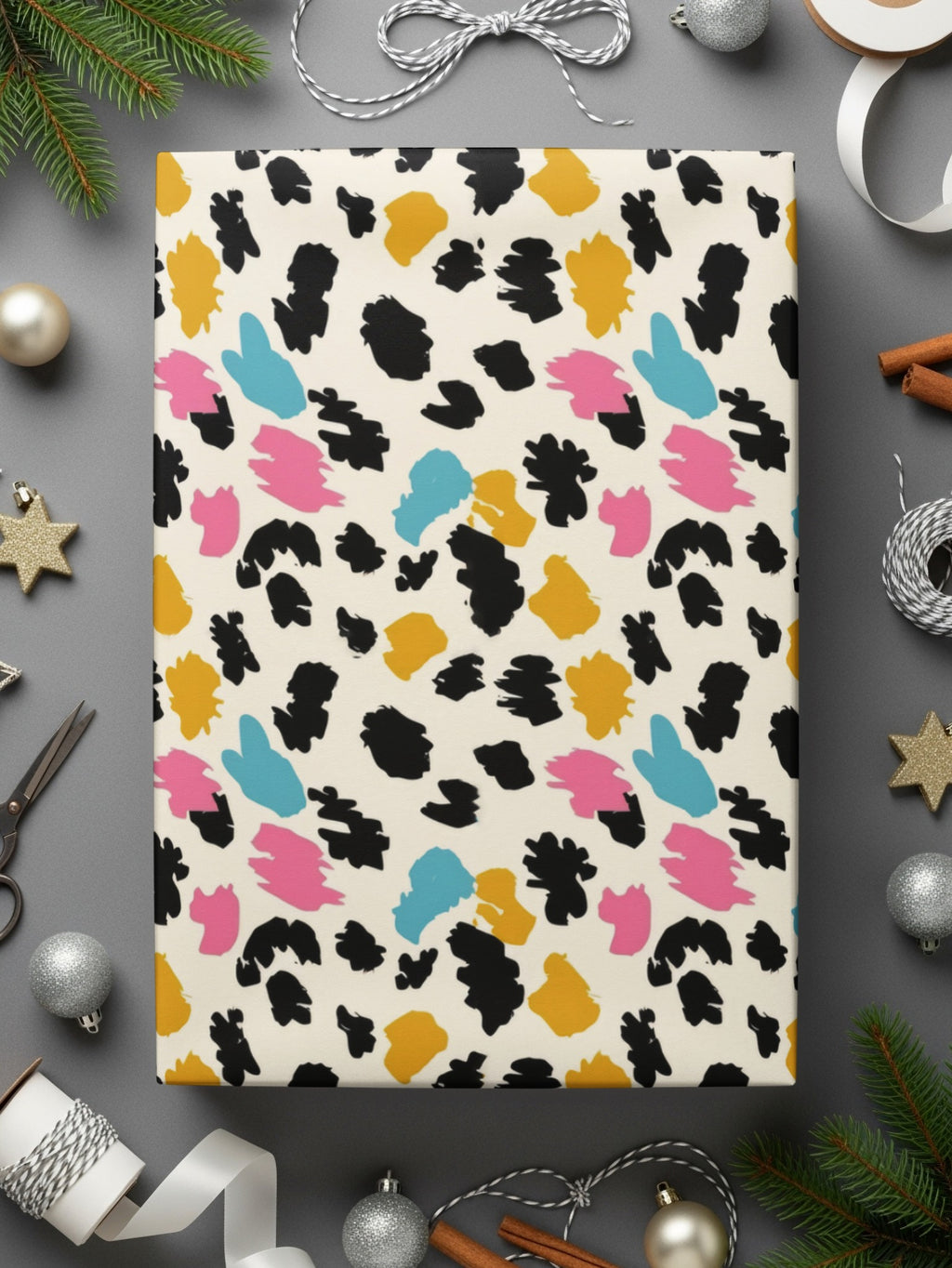 Colorful Brushstroke Pattern Wrapping Paper Sheet