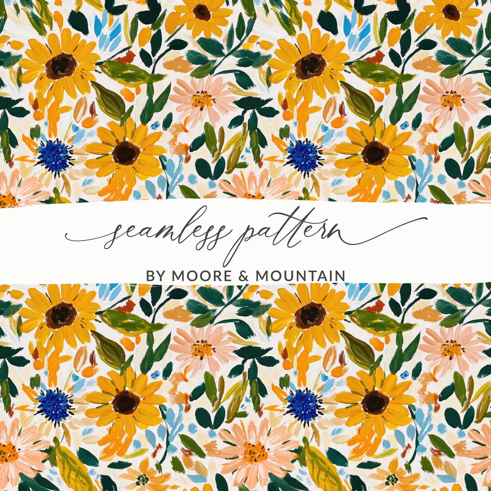 Colorful Floral Seamless Pattern Design by Moore & Mountain