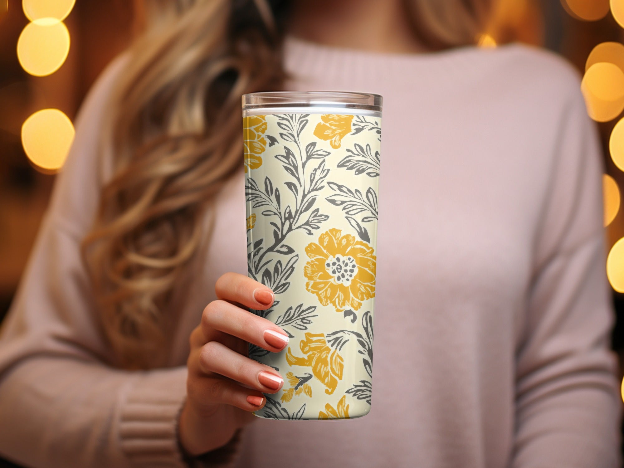 Yellow Botanical Motif Indian Chintz Pattern for Textiles Digital - Moore and Mountain