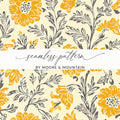 Yellow Botanical Motif Indian Chintz Pattern for Textiles Digital - Moore and Mountain