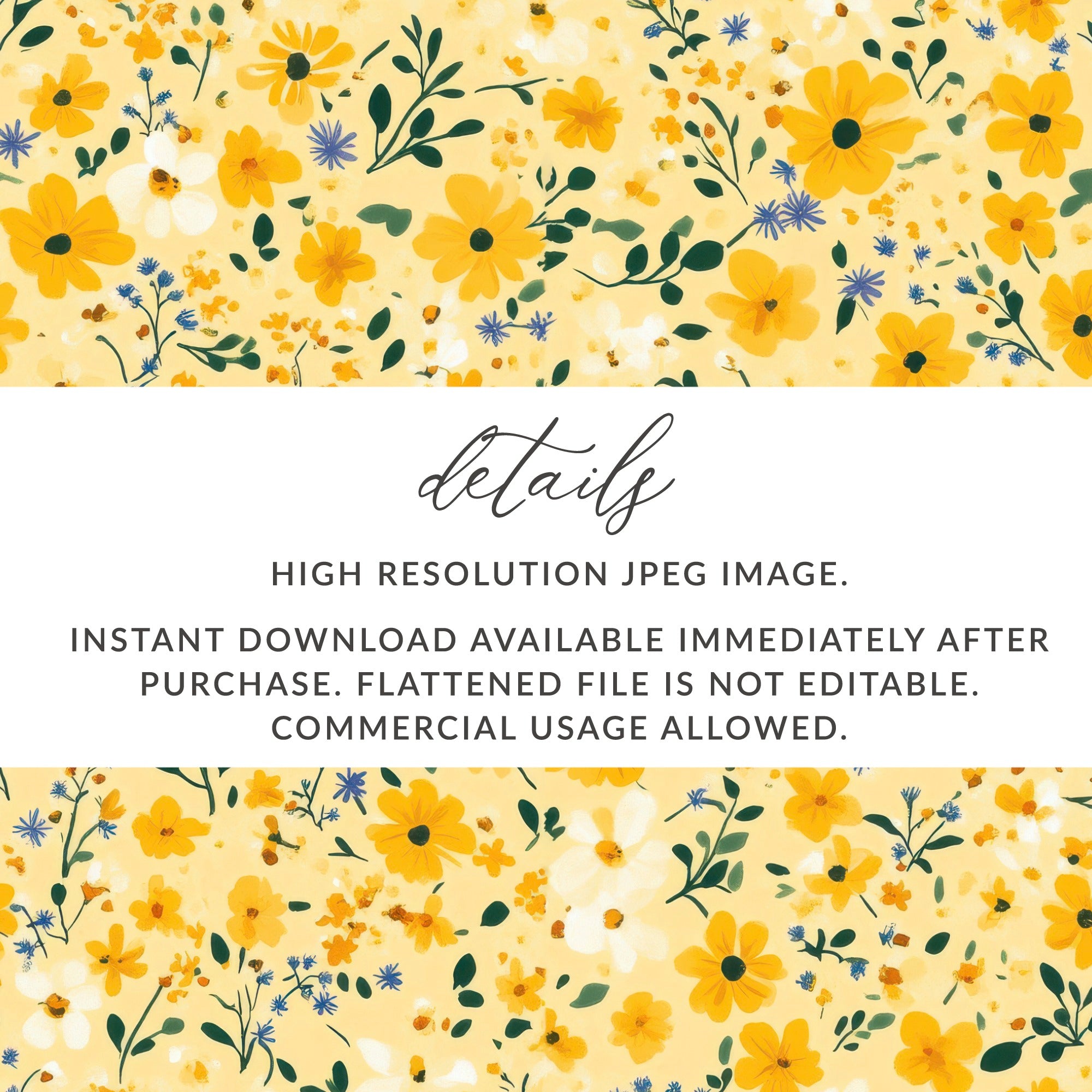 Vibrant Yellow Floral Printable Art High Res Download