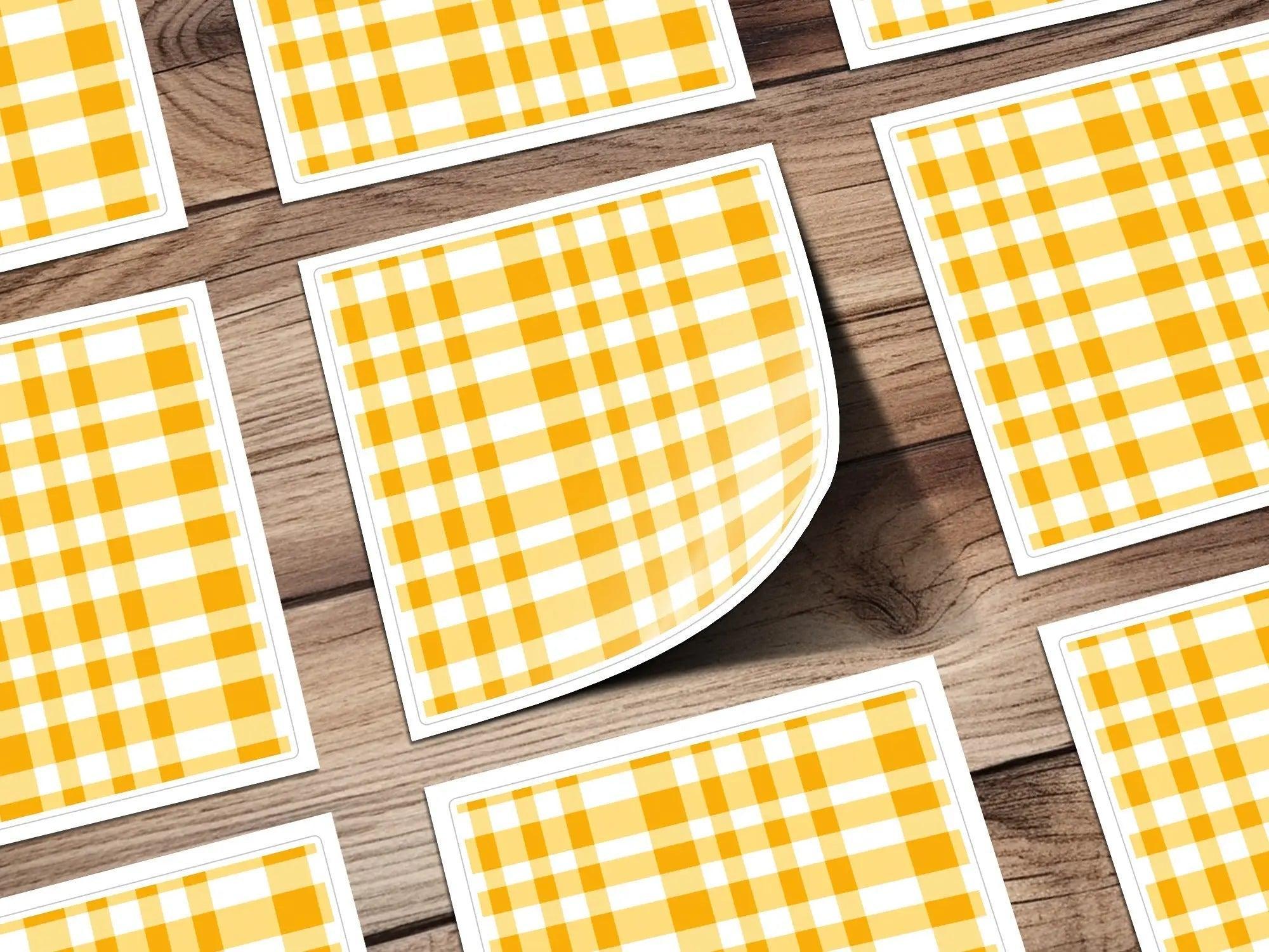 Yellow Gingham Digital Paper, Seamless Checkered Pattern, Fabric Texture, 12x12 JPEG, Scrapbooking Paper, Commercial Use - Moore and Mountain