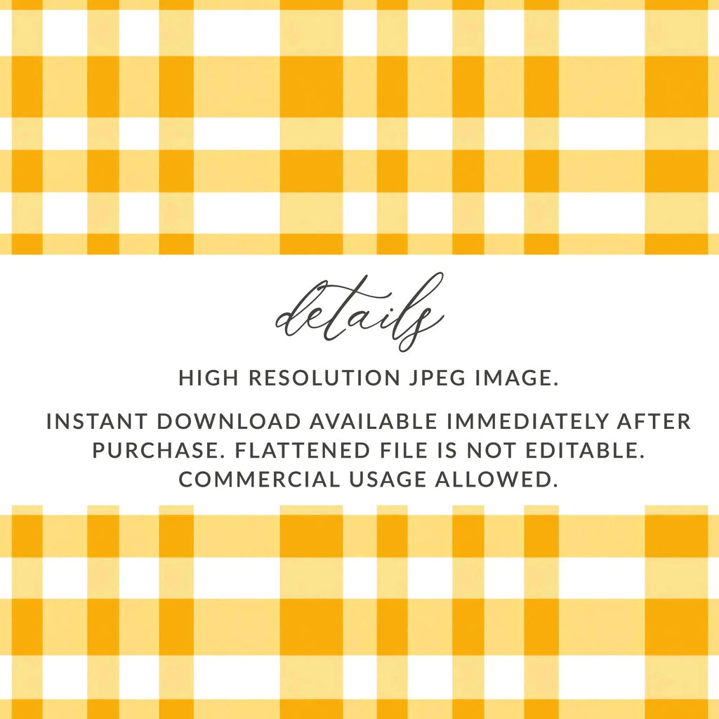 Yellow Gingham Digital Paper, Seamless Checkered Pattern, Fabric Texture, 12x12 JPEG, Scrapbooking Paper, Commercial Use - Moore and Mountain