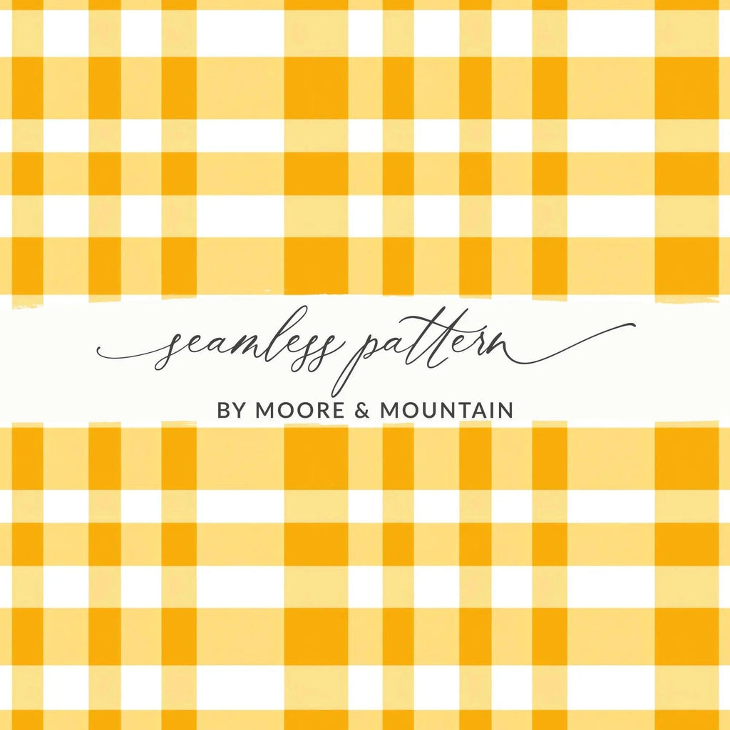 Yellow Gingham Digital Paper, Seamless Checkered Pattern, Fabric Texture, 12x12 JPEG, Scrapbooking Paper, Commercial Use - Moore and Mountain