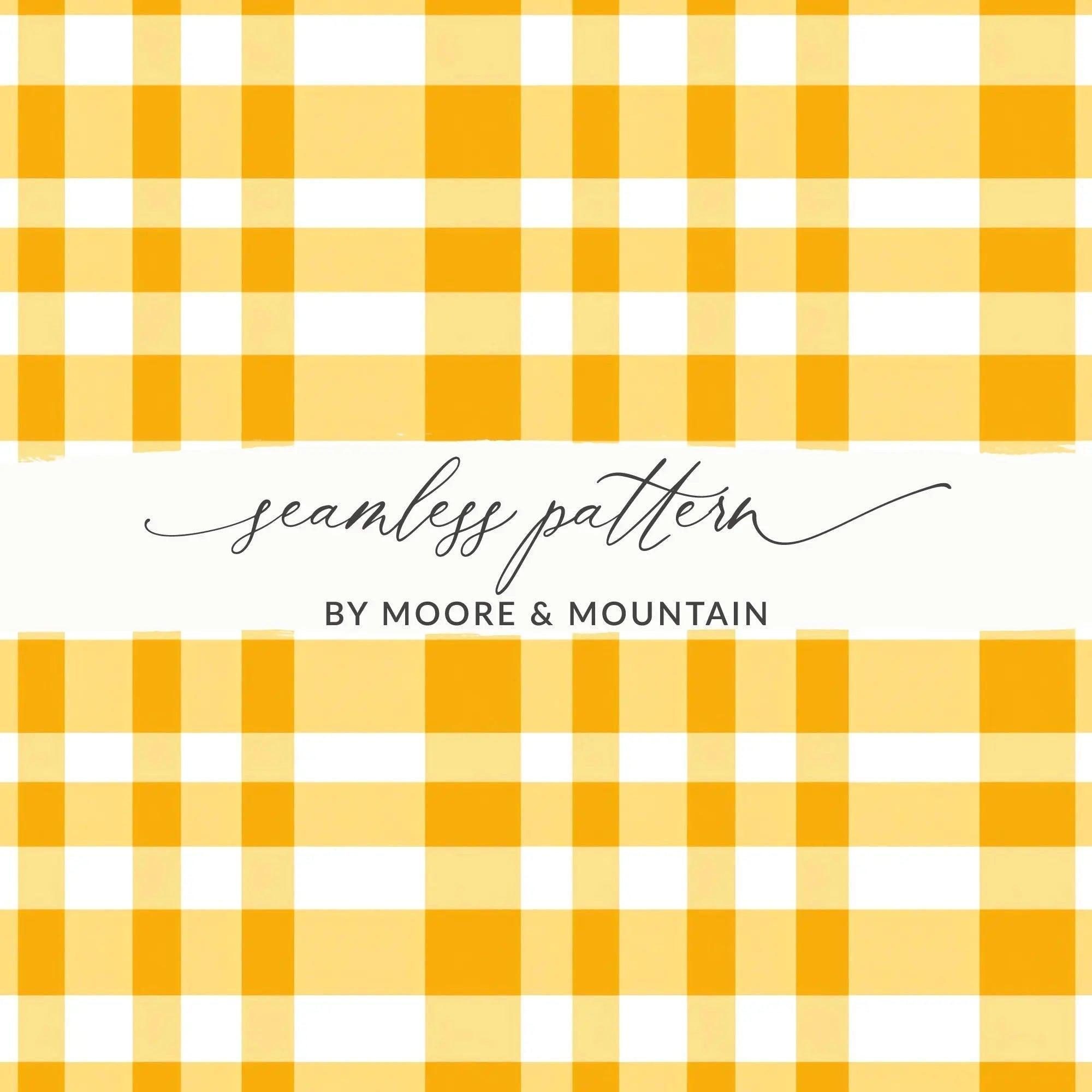 Yellow Gingham Digital Paper, Seamless Checkered Pattern, Fabric Texture, 12x12 JPEG, Scrapbooking Paper, Commercial Use - Moore and Mountain