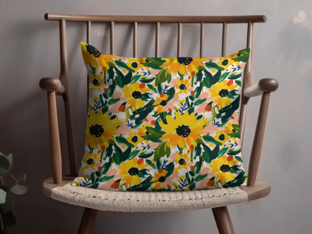 Vibrant Floral Pattern Decorative Throw Pillow Product