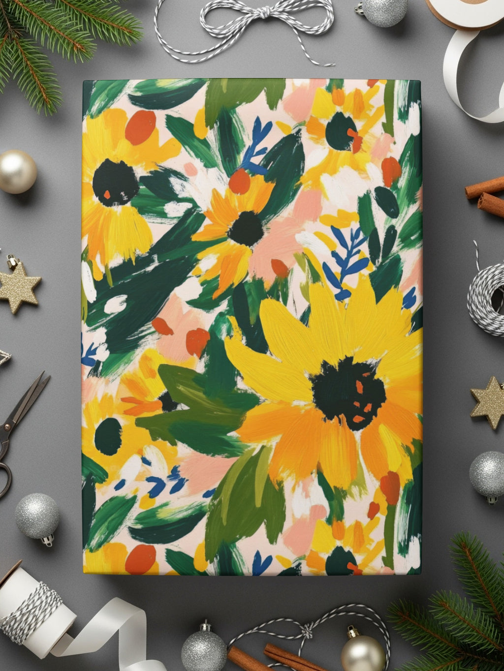 Bright Floral Abstract Wrapped Gift Box Product