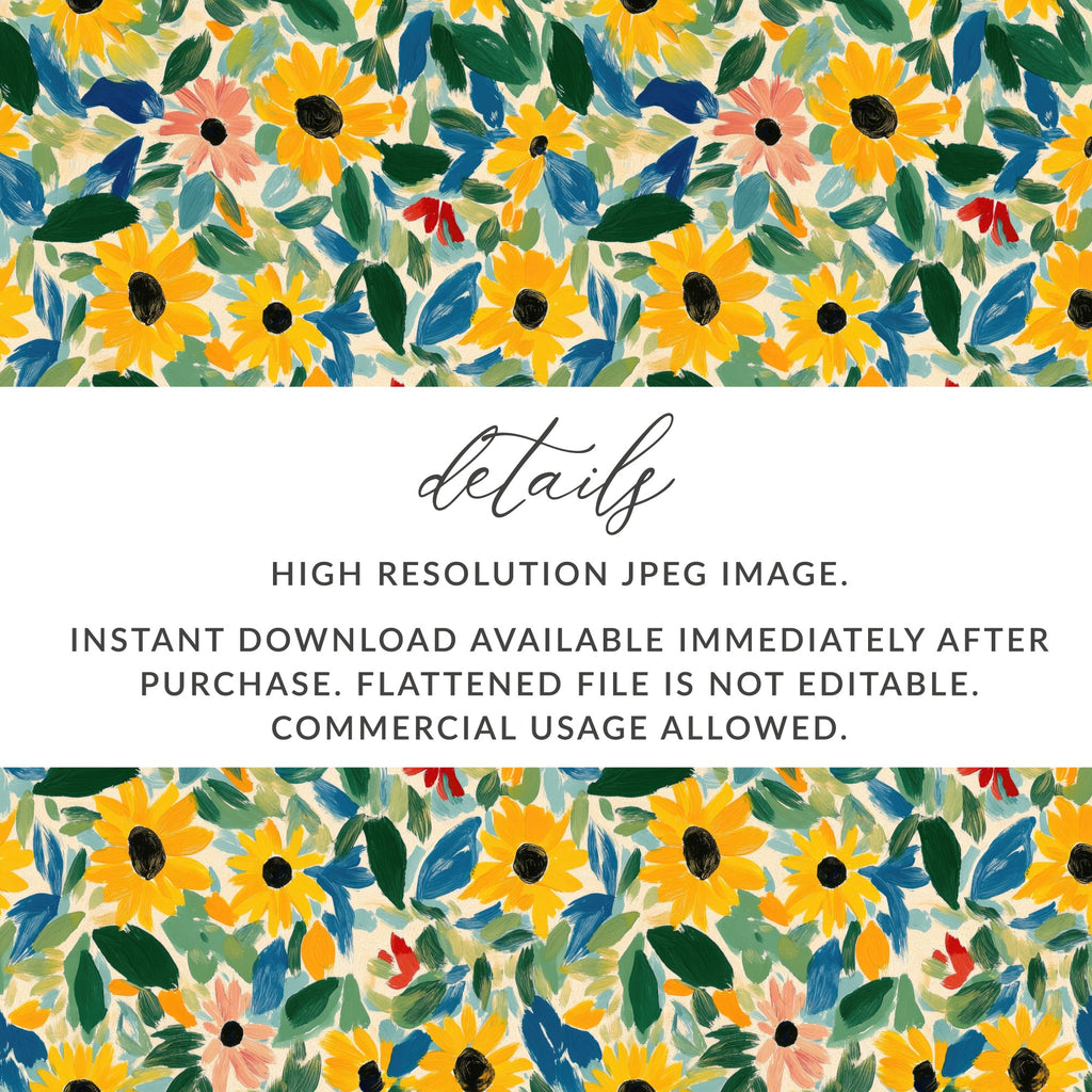 High Resolution Sunflower Pattern Instant Download Image