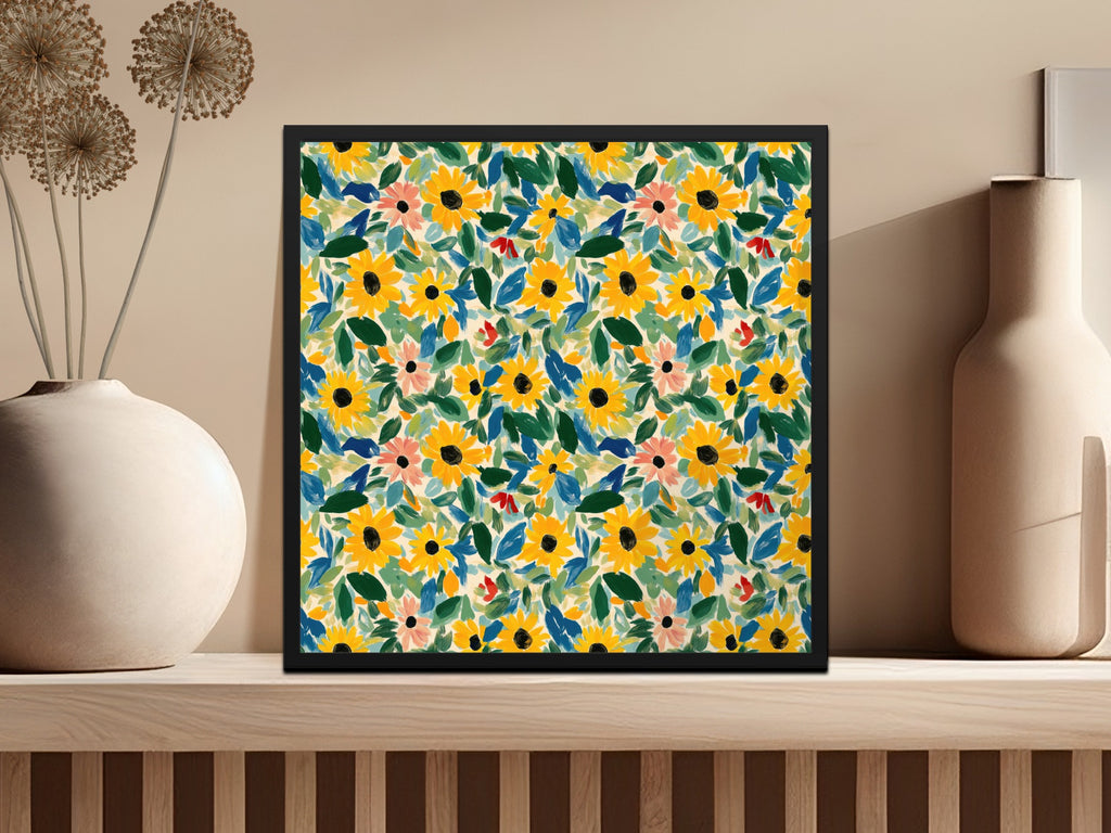 Colorful Floral Patterned Botanical Art Print