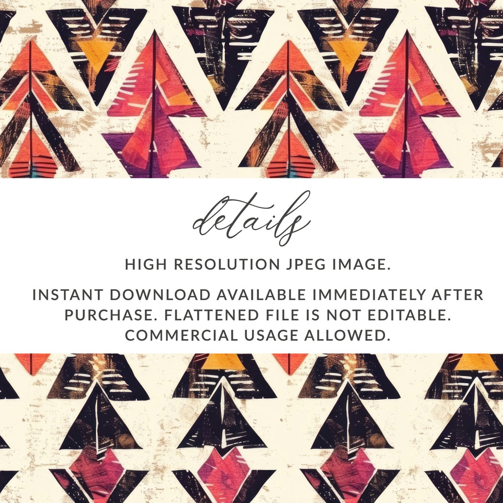 Geometric Tribal Pattern Instant Download JPEG Image