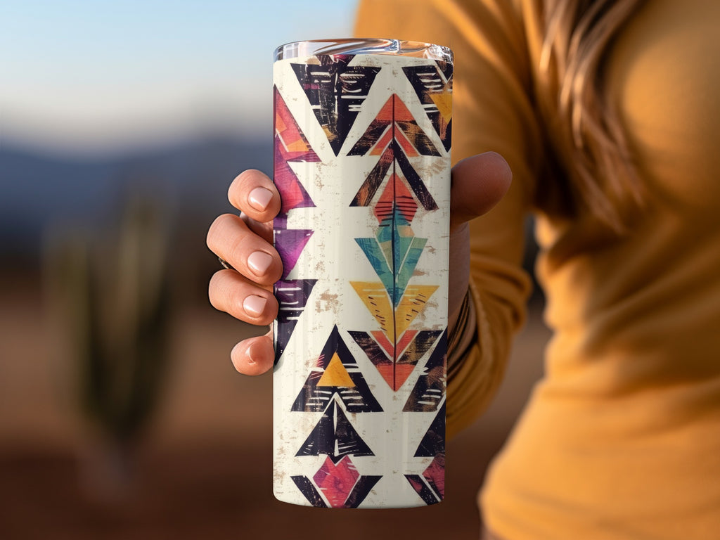 Colorful Geometric Pattern Insulated Tumbler Product