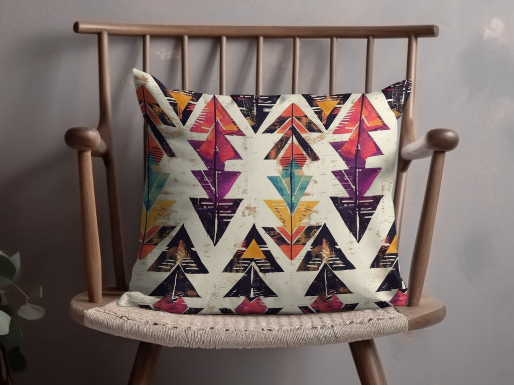 Vibrant Tribal Pattern Throw Pillow for Stylish Decor