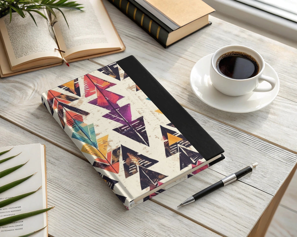 Colorful Geometric Arrow Pattern Journal Notebook