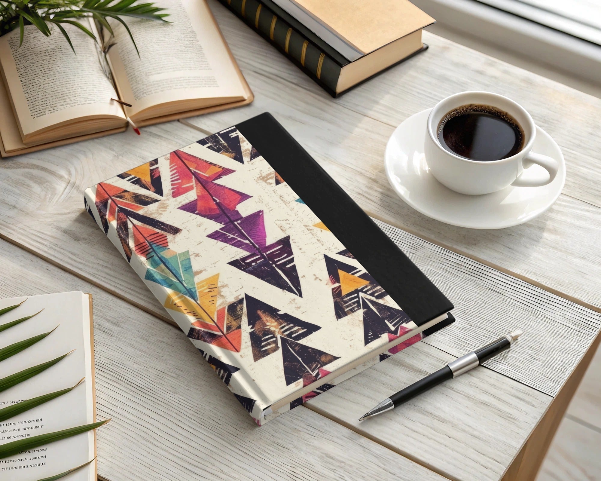 Colorful Geometric Arrow Pattern Journal Notebook