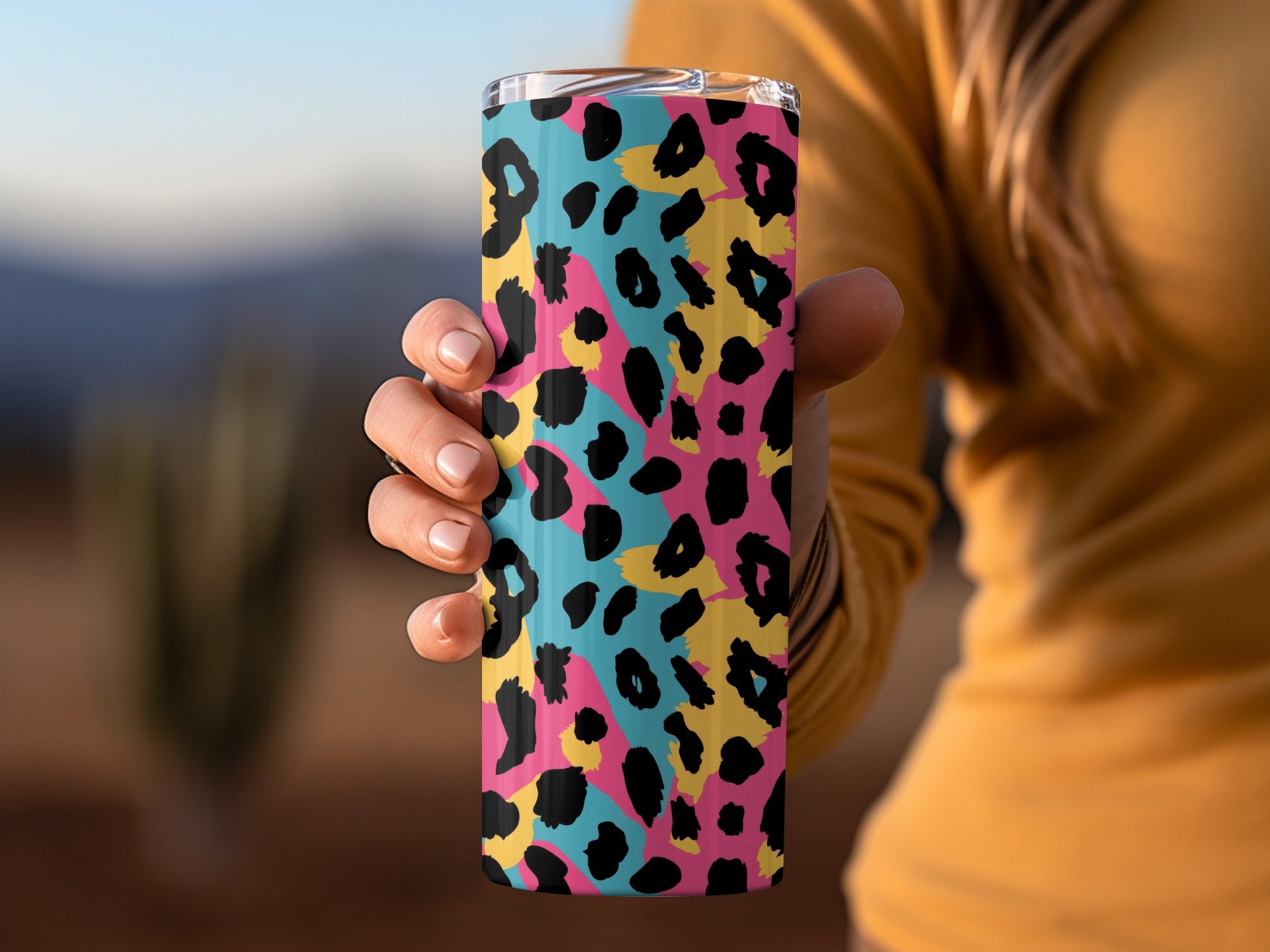 Colorful Leopard Print Tumbler for Daily Use Beverage