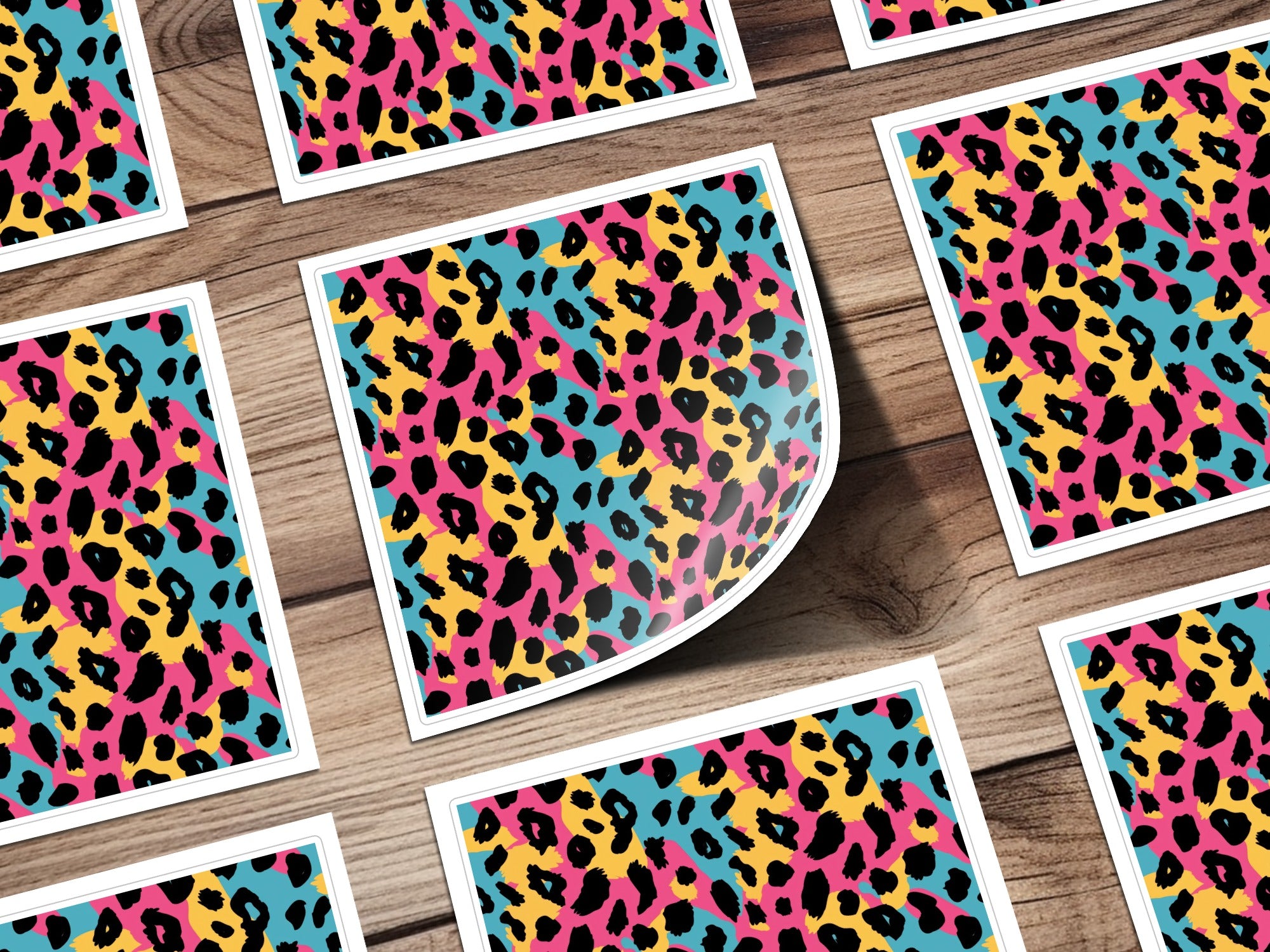 Vibrant Multicolored Leopard Print Sticker Sheet