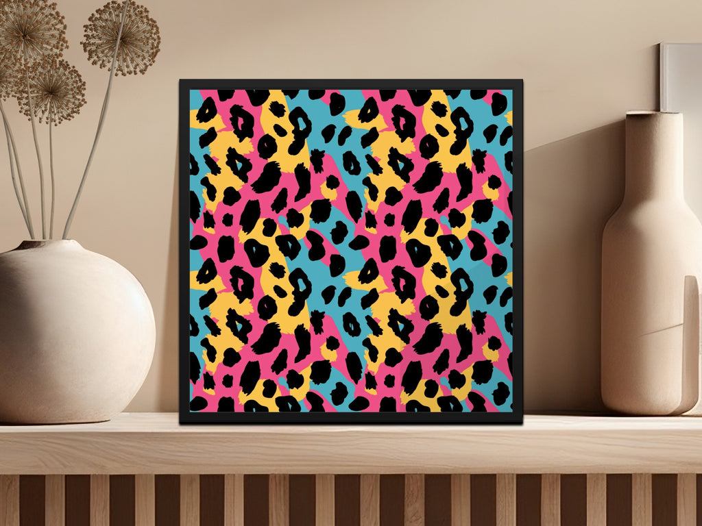 Abstract Colorful Leopard Print Wall Art Decor