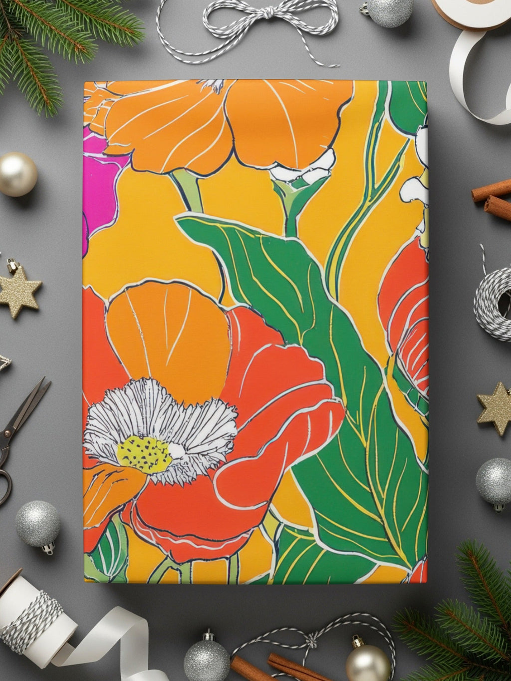 Yellow Preppy Digital Paper, 60s floral pattern, Groovy Floral Background, Retro Flowers, Seamless Pattern, Floral Pattern, Digital Download - Moore and Mountain